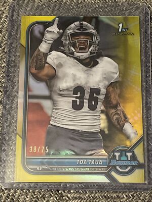 2022 Bowamn University Toa Taua 1st Bowman YELLOW REFRACTOR /75 NEVADA WOLF PACK