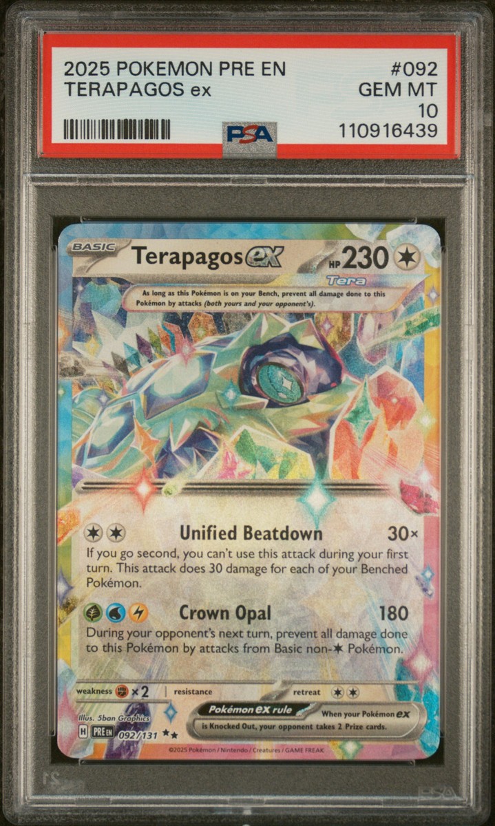 PSA 10 GEM Mint Terapagos ex 092/131 Double Rare - Pokémon