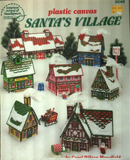 USED SANTA'S VILLAGE TOY SHOP  MORE 7 DESIGNS PLASTIC CANVAS PATTERN BOOK HTF