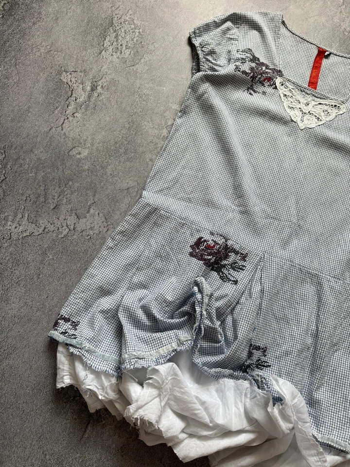 ewa i walla M Long Dress Short Sleeve Relaxed Avantgarde Bohemia   - Image 2 of 4