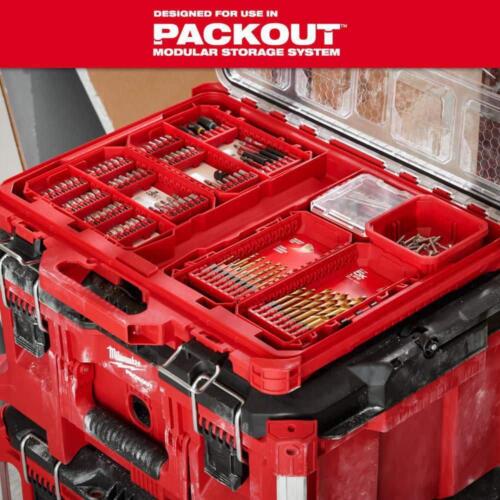 Milwaukee Impact Driver Bit Case Customizable Storage Small Compact Packout Red - Picture 3 of 7