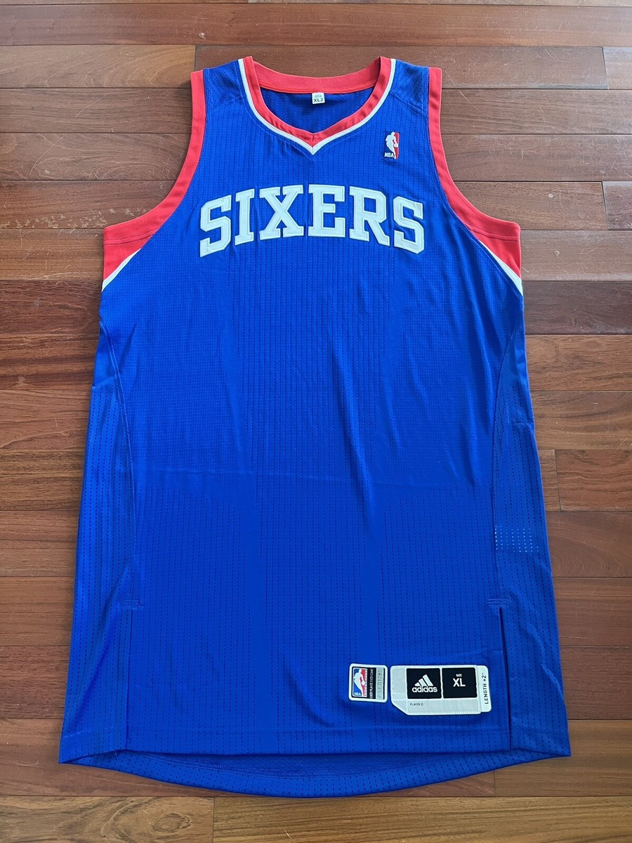Adidas Rev30 Authentic Philadelphia 76ers Jersey Blue Blank Size XL