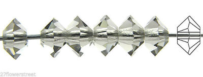 36 Czech MC Spacer Beads (Squished Diamond shape 5305) 3x5mm, Black Diamond col