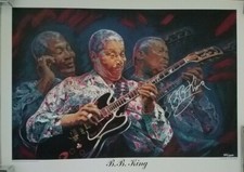 B.B. KING SIGNED AUTO Litho Print Poster with proof LE  1/1  226 /1000