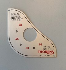 VINTAGE THORENS TD 135 MK I ID PLATE USED