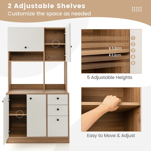 180cm Buffet w/ Hutch Modern Kitchen Pantry Microwave Stand Cabinet Storage - Picture 5 of 9