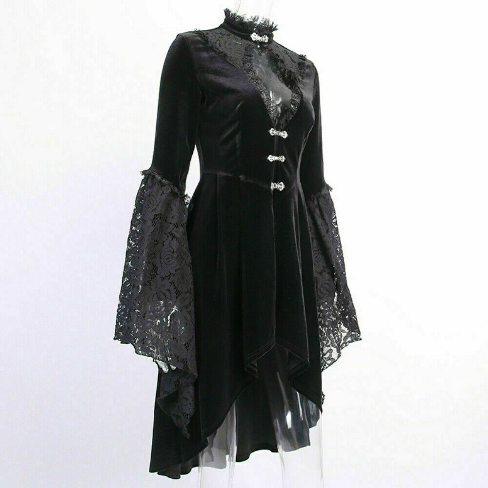 Gothic Brautkleid Mittelalter Stil - Victoria Schleife Mit Rüschen & Quadratischem Ausschnitt