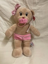 Boutique Bears Athena Voudiotis Baby Pink Dumy Nappy Bow Plush Stuffed Toy BNWT