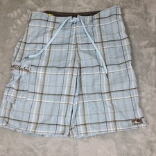 O'Neill Hybrid Series Board Shorts Mens Size 34 Blue Striped Casual Swimwear