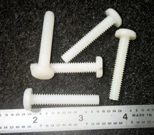 1/4-20 X 1-1/2" SCREW PAN HEAD SLOT NYLON PLASTIC  - 25 pcs