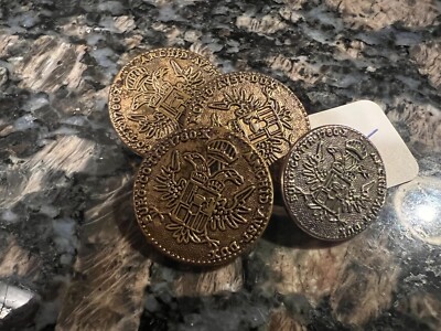 Burg Co Tyr 1780 X Archid Avst Dux Silver Color Button Double Eagle (3) & (1)