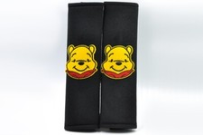 2 Pcs 1 Pair Disney Winnie The Pooh Seat Belt Cover Shoulder Pads Black Pads