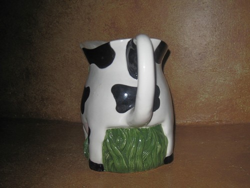 Cow Pitcher Black & White Farm Animal Barnyard Country Kitchen Holstein - Picture 3 of 6