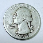 1944 Washington Quarter 25c 90% Silver Good Condition #4741