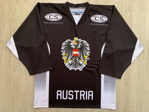 IIHF AUSTRIA Practice Game Worn Test Match Ice Hockey Jersey Shirt CS Size L #61