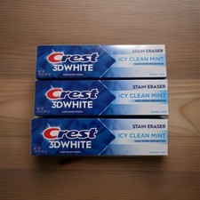 3 Crest 3D WHITE Icy Clean Mint Stain Eraser Exp Aug/28 Enamel Safe