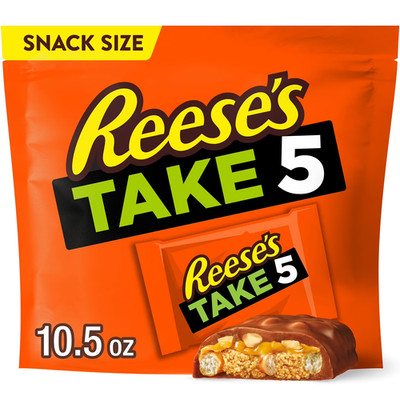 REESE'S Take 5 Pretzel, Peanut & Chocolate Snack Size Candy, 10.5 oz Bag