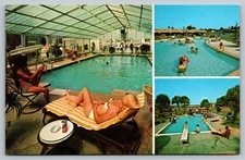 Vintage South of the Border SC Motel Pools Postcard Interstate 95