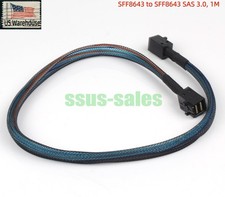 1M SFF-8643 to SFF-8643 SAS 3.0 Cable 12Gbps Mini SAS HD Server Internal Cord US
