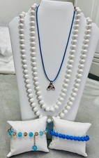 Kids Girls Necklace and Bracelet Set Unicorn Rainbow 4pc Set Blue