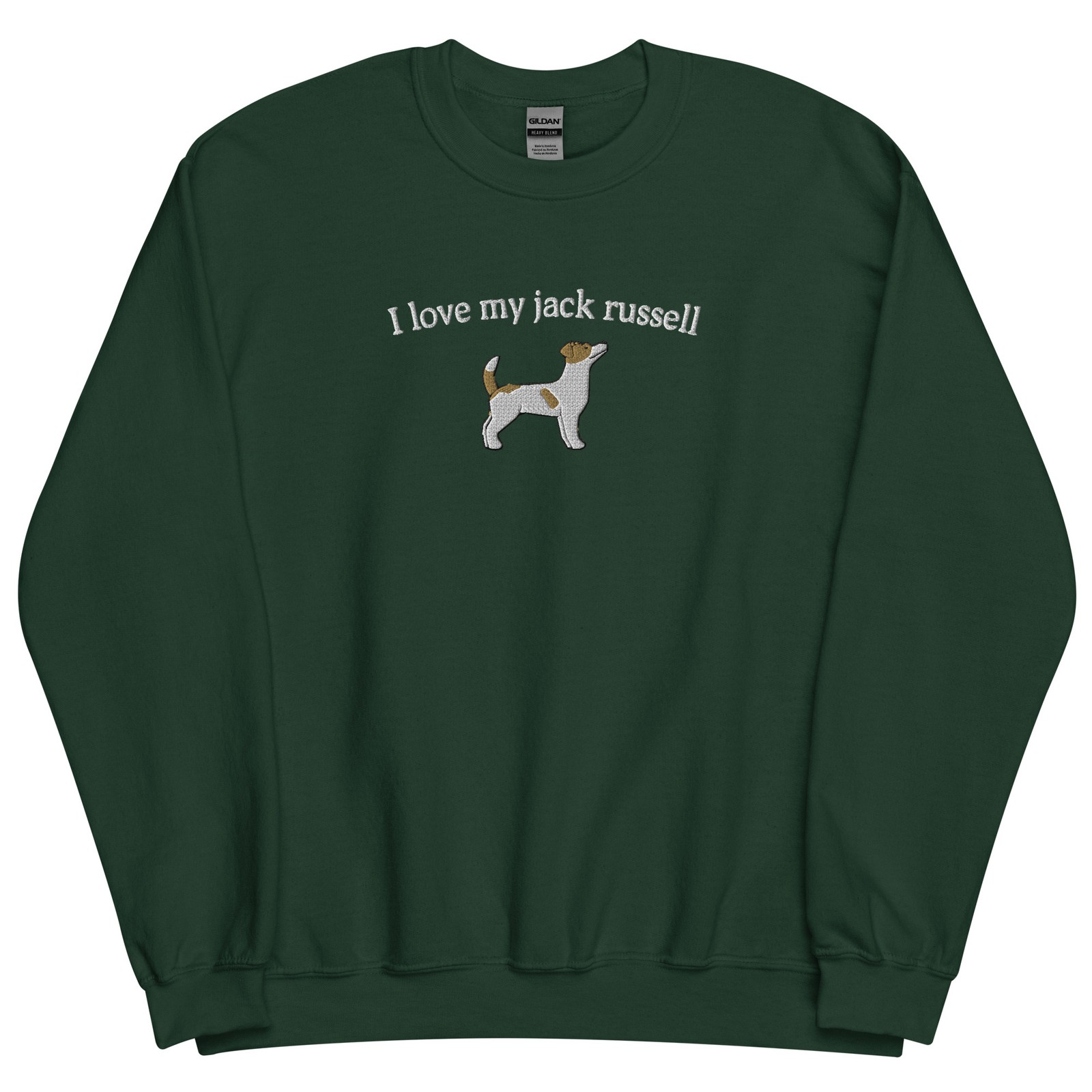 I love my jack russell - Embroidered Unisex Sweatshirt, Cute Vintage Style