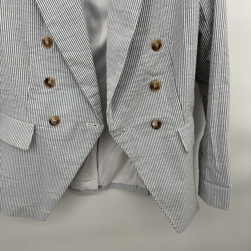 Joie striped blazer jacket nautical coastal beach office double button Medium - Picture 4 of 8