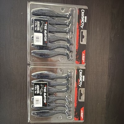 (2) Rapala Crush City Customs The Mayor Swimbaits 4  Black Blue Flake