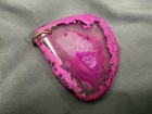 Slice Of Agate Pendant, Pink, Dyed, Druzy, 45mm, Great Color — photo 2