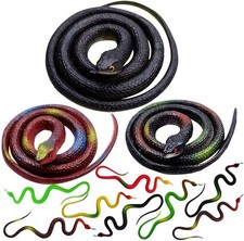 11 Pcs Realistic Rubber Snakes Decoration for Garden Props to Scare Birds, Squir