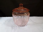 Hocking Pink Depression Glass Mayfair Covered Cookie Jar
