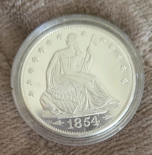 1 oz .999 Fine Silver Round 1854 Seated Liberty Design Bullion