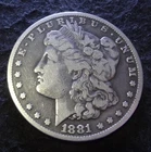 1881-CC Morgan Silver Dollar - Solid Fine F details from the Carson City mint