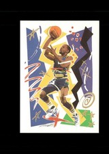 1990-91 NBA Hoops - Art Card Team Checklist Michael Adams #361