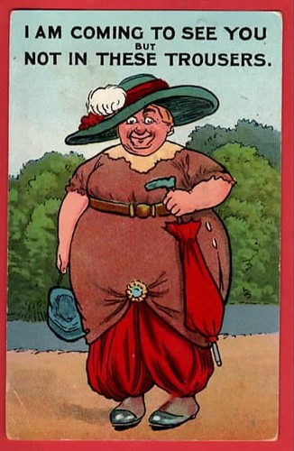 MODE COMIC.  COMING TO SEE YOU BUT NOT IN THESE PANTS. MOTORHAUBE. pu 1912