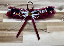 Single Wedding Garter NBA Miami Heat Burgundy Organza