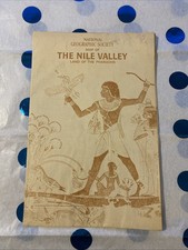 Vintage The Nile Valley National Geographic Society 1965 Map w/ Egyptian History
