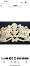 Cherub Hanging Wall Art Plaques Door crown Resin Home Decor 16” Long applique