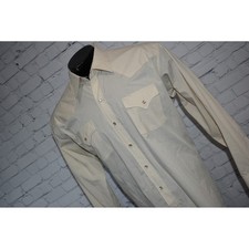 ELY Cattleman Western Shirt Mens XL Tan Long Sleeve Pearl Button Snaps