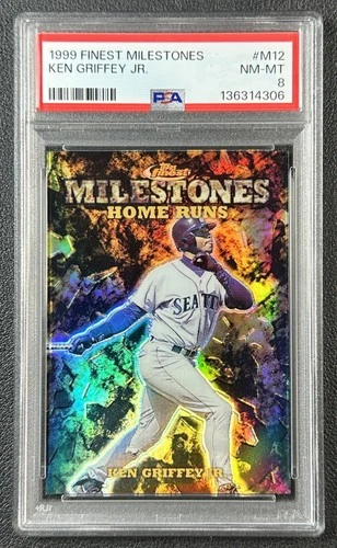 KEN GRIFFEY JR. PSA 8 1999 TOPPS FINEST #M12 MILESTONES HOME RUNS 121/500