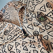 VTG OP Ocean Pacific Windbreaker Mens XL Peach Full Zip Jacket Tribal Tiki 90s