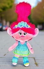 DreamWorks Trolls Band Together Pink Troll Plush 20  Tall Blue Dress Stuffed Toy