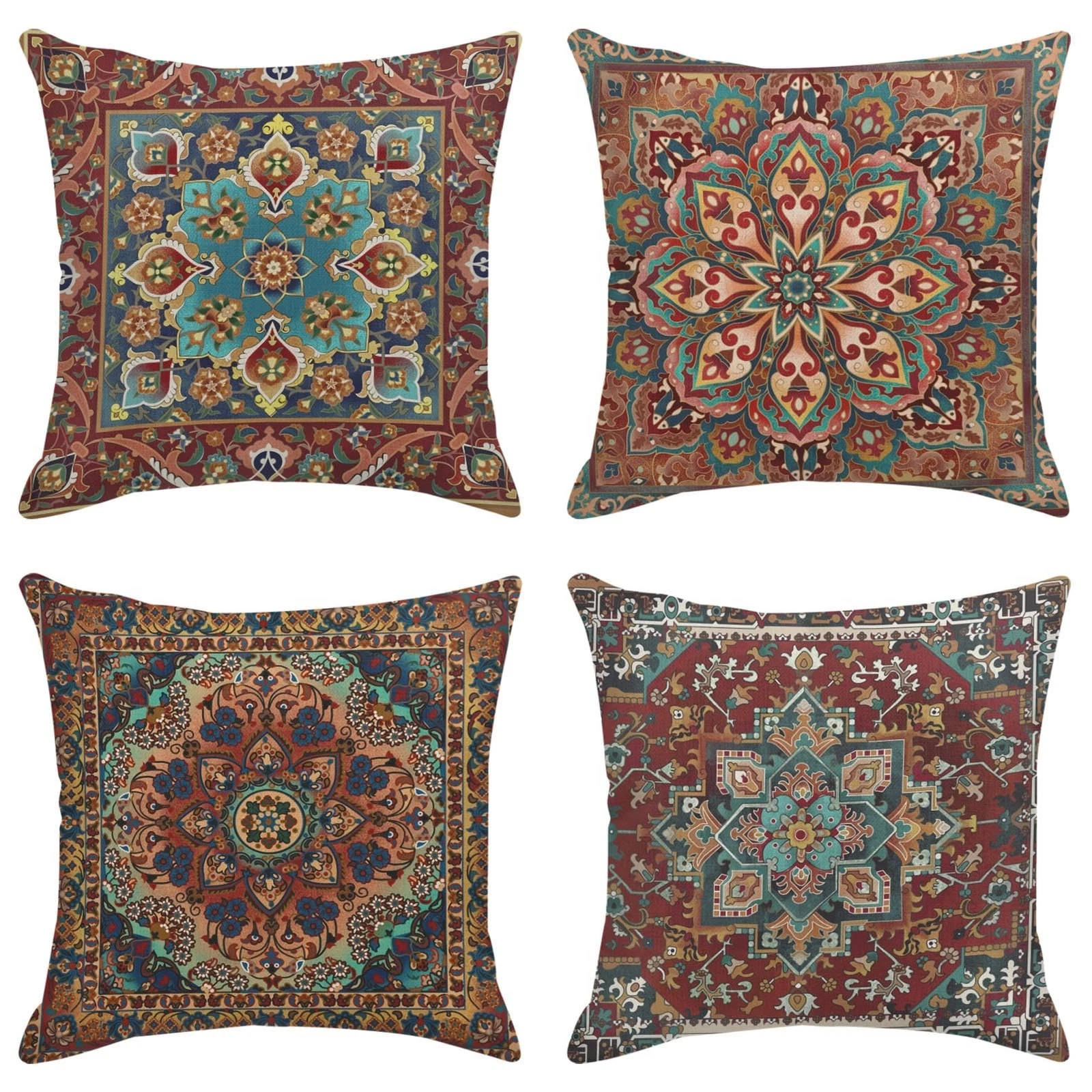 Sanwarm Throw Pillow Covers Home Decor Set of 4 18" x (Pack 4), Tribal