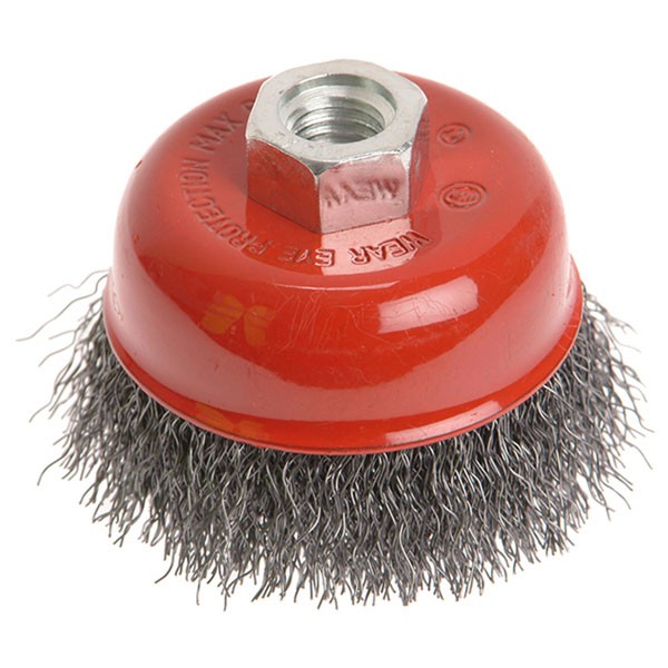 Faithfull Wire Cup Brush 100mm M14x2, 0.30mm Steel Wire