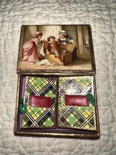 Antique Victorian German Dresden Paper Sewing Needle Box Holder