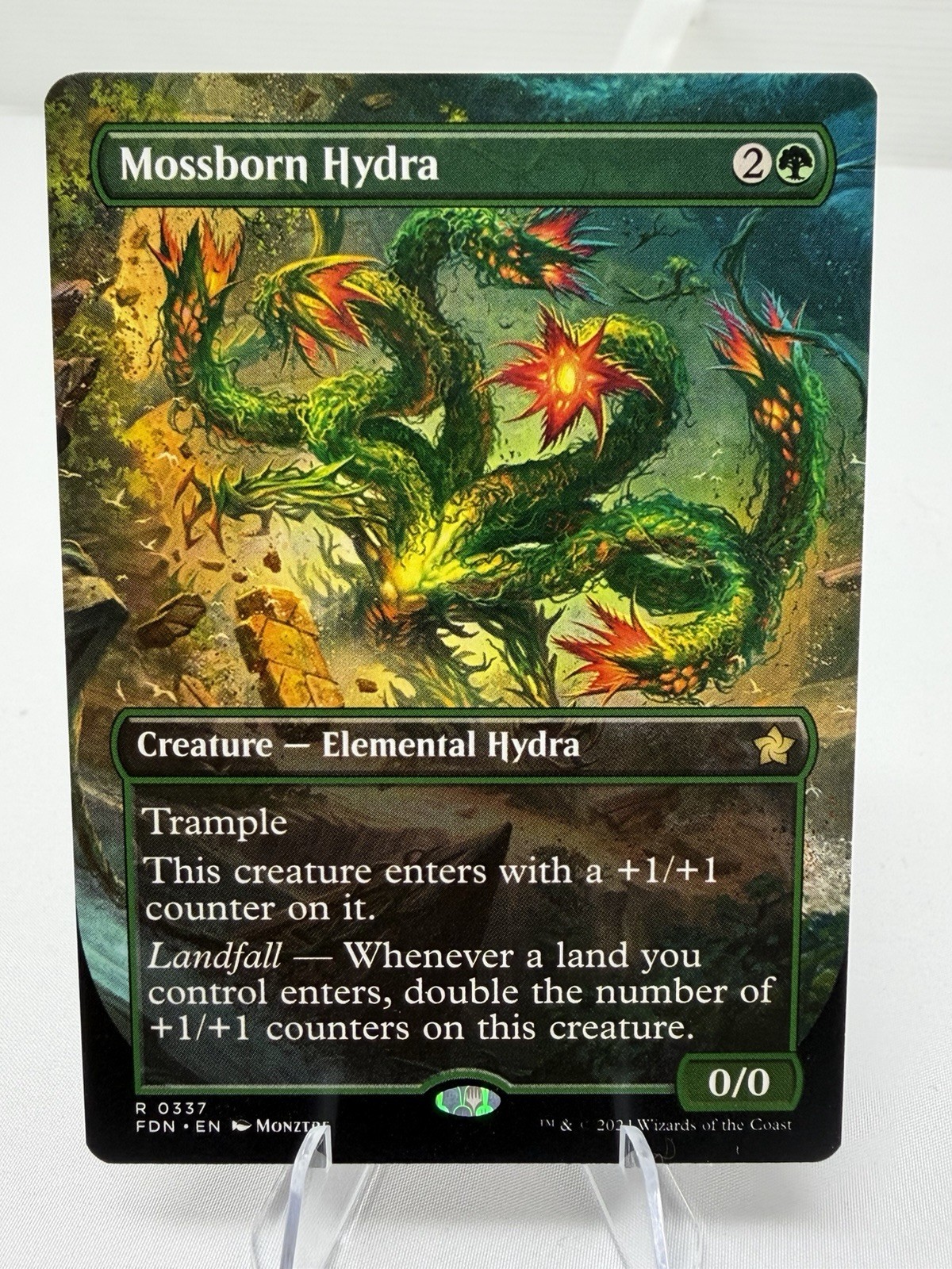 MTG Mossborn Hydra Borderless, Foundations Regular Card 0337