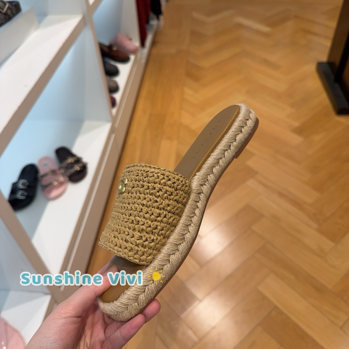 NEW COACH Women Holly Espadrille Sandal CEF29 Natural Raffia upper