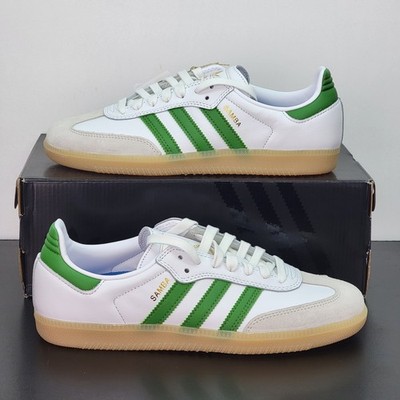 Adidas Samba Men's Size 12 Athletic Shoes White Green Soccer Footwear Sneakers