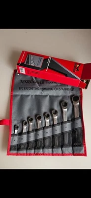 Teng Tools 6508RSMM 8 Piece Metric Ratcheting Combination Spanner Set 24hr sale