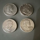 Franklin Half Dollar Silver Lot 1958D,1963D,1960D and1963 Liberty Bell
