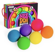 NEW 6 Pack NeeDoh The Groovy Glob Teenie Rainbow 1.5-In Small Stress Ball Fidget